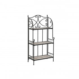 Scaffale Home ESPRIT Nero Multicolore Ceramica Forjare 3 Mensole 54 x 29 x 121 cm 58 x 31,5 x 117 cm