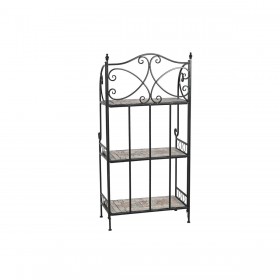 Scaffale Home ESPRIT Nero Multicolore Ceramica Forjare 3 Mensole 54 x 29 x 121 cm 58 x 31,5 x 117 cm