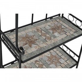 Scaffale Home ESPRIT Nero Multicolore Ceramica Forjare 3 Mensole 54 x 29 x 121 cm 58 x 31,5 x 117 cm