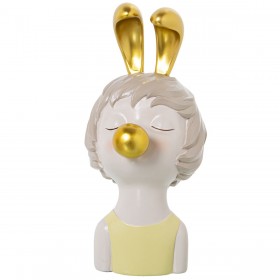 Busto Alexandra House Living Giallo Plastica Orecchie Chewing Gum 15 x 15 x 27 cm