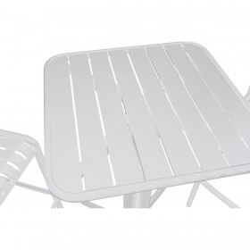 Tavolo con 2 sedie Home ESPRIT Bianco Metallo polipropilene 60 x 60 x 102 cm