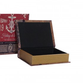 Set di Scatole Decorative Home ESPRIT Multicolore Legno Tela Ancora
