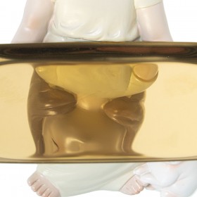 Statua Decorativa Alexandra House Living Giallo Plastica Orecchie 12 x 13 x 26 cm Vassoio