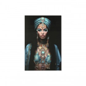 Quadro Home ESPRIT Azzurro Nero Stampato 100 x 0,4 x 150 cm