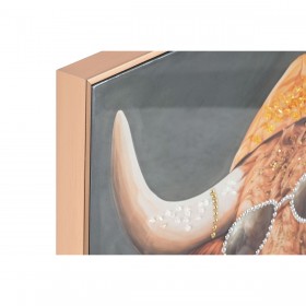 Quadro Home ESPRIT Grigio Arancio Mucca Moderno Laccato 82 x 4,5 x 82 cm (2 Unità)