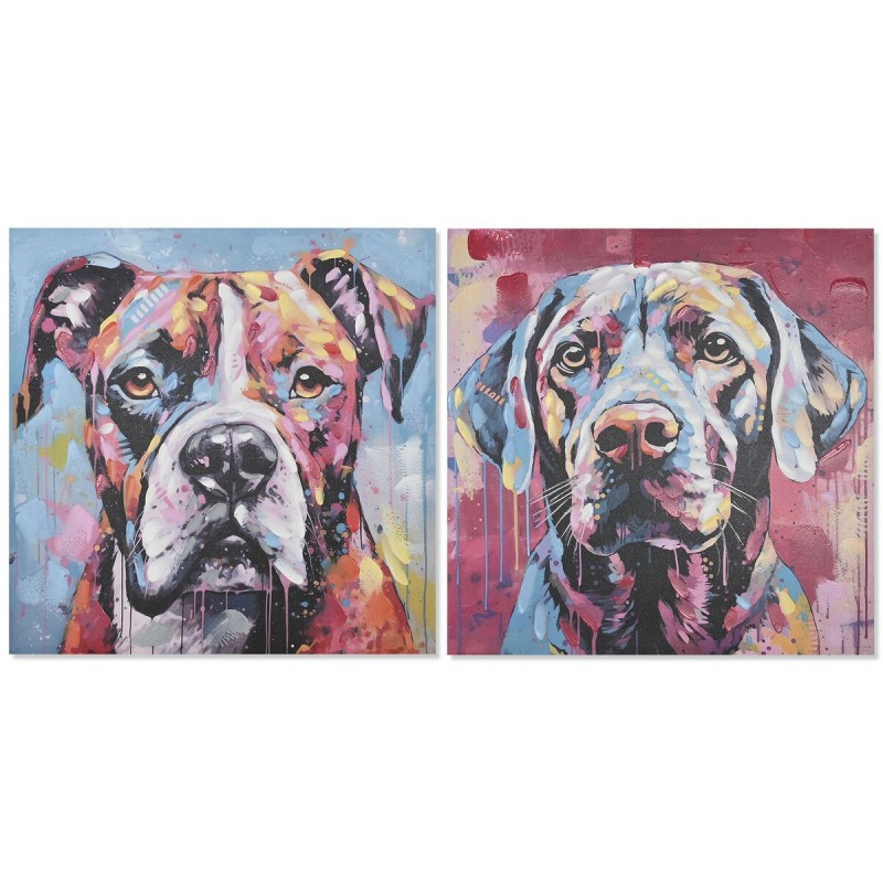 Quadro Home ESPRIT Moderno Cane 80 x 3 x 80 cm (2 Unità)