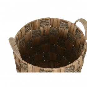 Set di Cestini Home ESPRIT Naturale Metallo Giacinto d'acqua Boho (4 Pezzi)
