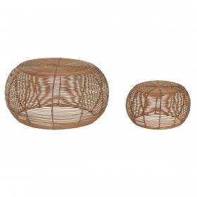 Set di 2 tavoli Home ESPRIT Naturale 60 x 60 x 30 cm