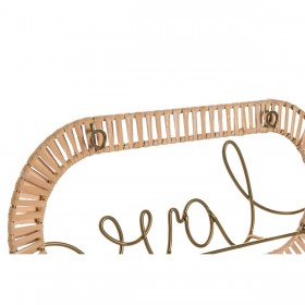 Appendiabiti da parete Home ESPRIT Dorato Naturale Metallo Rattan 40 x 6,4 x 28,6 cm (2 Unità)