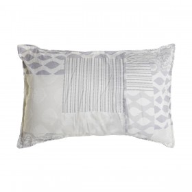 Cuscino DKD Home Decor Beige Grigio Poliestere Patchwork 60 x 10 x 40 cm