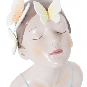 Statua Decorativa Alexandra House Living Verde Plastica Farfalle 13 x 16 x 28 cm