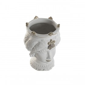 Vaso Home ESPRIT Bianco Beige Porcellana 15 x 15 x 26.5 cm (2 Unità)