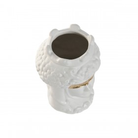 Vaso Home ESPRIT Bianco Dorato Porcellana 10 x 10 x 14 cm (2 Unità)