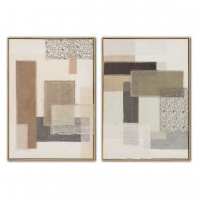 Quadro Home ESPRIT Marrone Beige Astratto Città 50 x 3 x 70 cm (2 Unità)