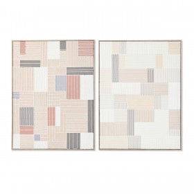 Quadro Home ESPRIT Marrone Beige A quadri Città 60 x 3 x 80 cm (2 Unità)