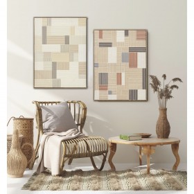 Quadro Home ESPRIT Marrone Beige A quadri Città 60 x 3 x 80 cm (2 Unità)