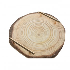 Centrotavola Home ESPRIT Marrone Dorato 30 x 30 x 4 cm (2 Unità)