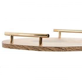 Centrotavola Home ESPRIT Marrone Dorato 30 x 30 x 4 cm (2 Unità)