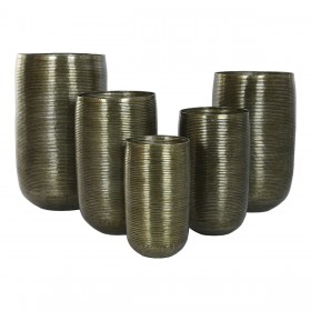 Vaso Home ESPRIT Rame Alluminio Moderno 50 x 50 x 89 cm 51,5 x 51,5 x 91 cm (5 Unità)