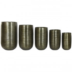 Vaso Home ESPRIT Rame Alluminio Moderno 50 x 50 x 89 cm 51,5 x 51,5 x 91 cm (5 Unità)