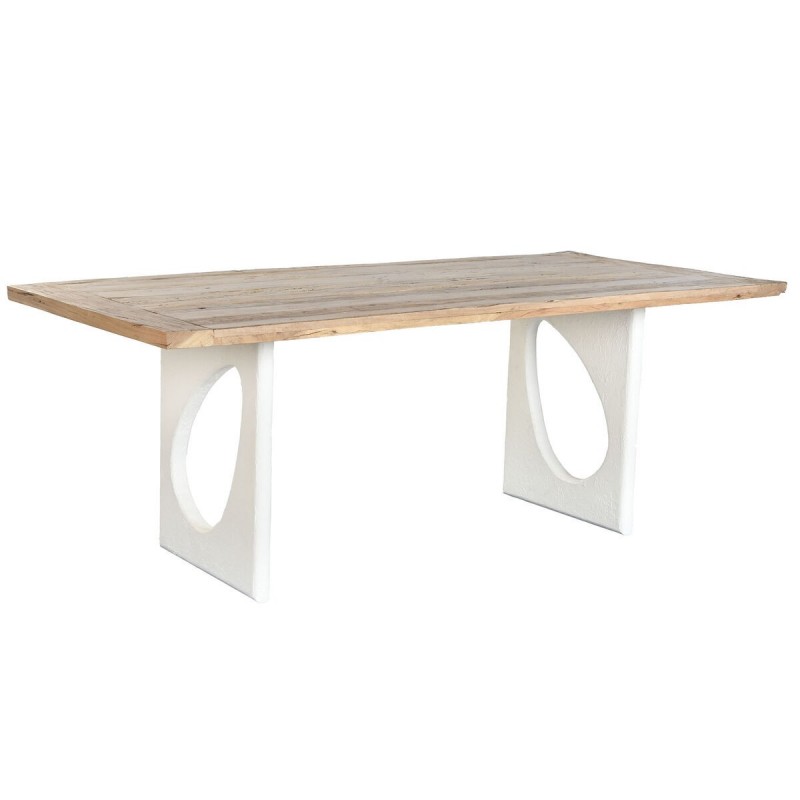 Tavolo da Pranzo Home ESPRIT Bianco Naturale Legno Riciclato Legno di mango 200 x 100 x 77 cm 200,5 x 100,5 x 77 cm
