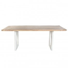 Tavolo da Pranzo Home ESPRIT Bianco Naturale Legno Riciclato Legno di mango 200 x 100 x 77 cm 200,5 x 100,5 x 77 cm