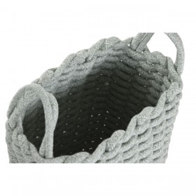 Set di Cestini Home ESPRIT Verde Grigio Rosa Corda (2 Pezzi) (3 Unità)