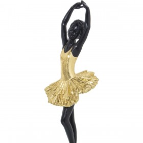 Statua Decorativa Alexandra House Living Nero Dorato Acrilico Plastica Melammina Ballerina 10 x 9 x 30 cm