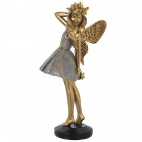 Statua Decorativa Alexandra House Living Dorato Acrilico Plastica Melammina Fata