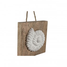 Decorazione pensile Home ESPRIT Bianco Naturale Mediterraneo 15,5 x 4 x 80 cm (2 Unità)