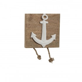 Decorazione pensile Home ESPRIT Bianco Naturale Mediterraneo 15,5 x 4 x 80 cm (2 Unità)