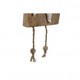 Decorazione pensile Home ESPRIT Bianco Naturale Mediterraneo 15,5 x 4 x 80 cm (2 Unità)