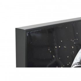 Quadro Home ESPRIT Azzurro Nero Moderno Astronauta Laccato 100 x 4 x 100 cm (2 Unità)