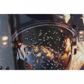 Quadro Home ESPRIT Azzurro Nero Moderno Astronauta Laccato 100 x 4 x 100 cm (2 Unità)