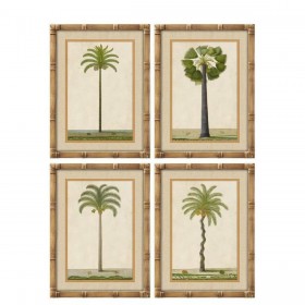 Quadro Home ESPRIT Verde Naturale Palme Tropicale 45 x 2,5 x 60 cm (4 Unità)