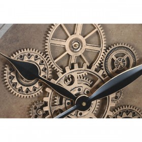 Orologio da Parete Home ESPRIT Dorato Argentato Cristallo Ferro 72 x 8,5 x 72 cm