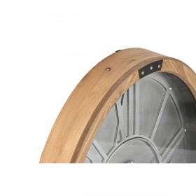 Orologio da Parete Home ESPRIT Argentato Naturale Metallo Cristallo Legno di pino 50 x 8 x 68 cm