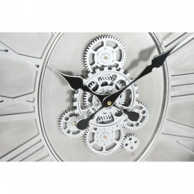 Orologio da Parete Home ESPRIT Argentato Naturale Metallo Cristallo Legno di pino 50 x 8 x 68 cm