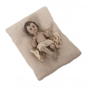 Statua Decorativa Alexandra House Living Beige Plastica Gesù Bambino 10 x 13 x 19 cm Cuscino