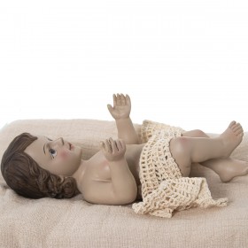 Statua Decorativa Alexandra House Living Beige Plastica Gesù Bambino 10 x 13 x 19 cm Cuscino