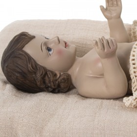 Statua Decorativa Alexandra House Living Beige Plastica Gesù Bambino 10 x 13 x 19 cm Cuscino