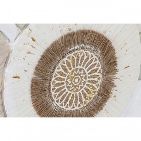 Quadro Home ESPRIT Bianco Beige Cerchi Scandinavo 150 x 3 x 50 cm (2 Unità)