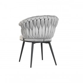 Sedia da Sala da Pranzo Home ESPRIT Nero Grigio Poliestere Metallo 60 x 66 x 84 cm 66 x 60 x 84 cm