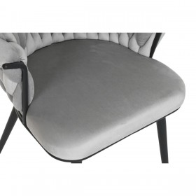 Sedia da Sala da Pranzo Home ESPRIT Nero Grigio Poliestere Metallo 60 x 66 x 84 cm 66 x 60 x 84 cm