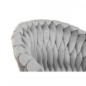 Sedia da Sala da Pranzo Home ESPRIT Nero Grigio Poliestere Metallo 60 x 66 x 84 cm 66 x 60 x 84 cm