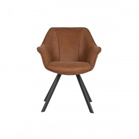 Sedia da Sala da Pranzo Home ESPRIT Nero Cammello Metallo Microfibra 64 x 67 x 85 cm 67 x 64 x 83 cm