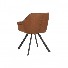 Sedia da Sala da Pranzo Home ESPRIT Nero Cammello Metallo Microfibra 64 x 67 x 85 cm 67 x 64 x 83 cm