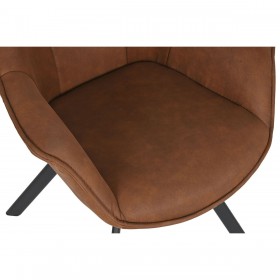 Sedia da Sala da Pranzo Home ESPRIT Nero Cammello Metallo Microfibra 64 x 67 x 85 cm 67 x 64 x 83 cm