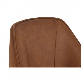 Sedia da Sala da Pranzo Home ESPRIT Nero Cammello Metallo Microfibra 64 x 67 x 85 cm 67 x 64 x 83 cm