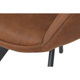 Sedia da Sala da Pranzo Home ESPRIT Nero Cammello Metallo Microfibra 64 x 67 x 85 cm 67 x 64 x 83 cm